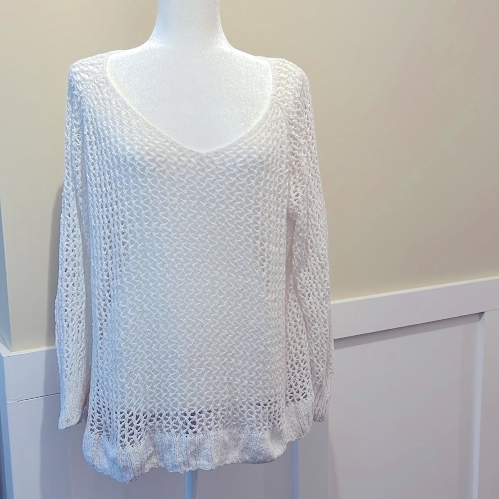 Open Knit High-Lo Sweater